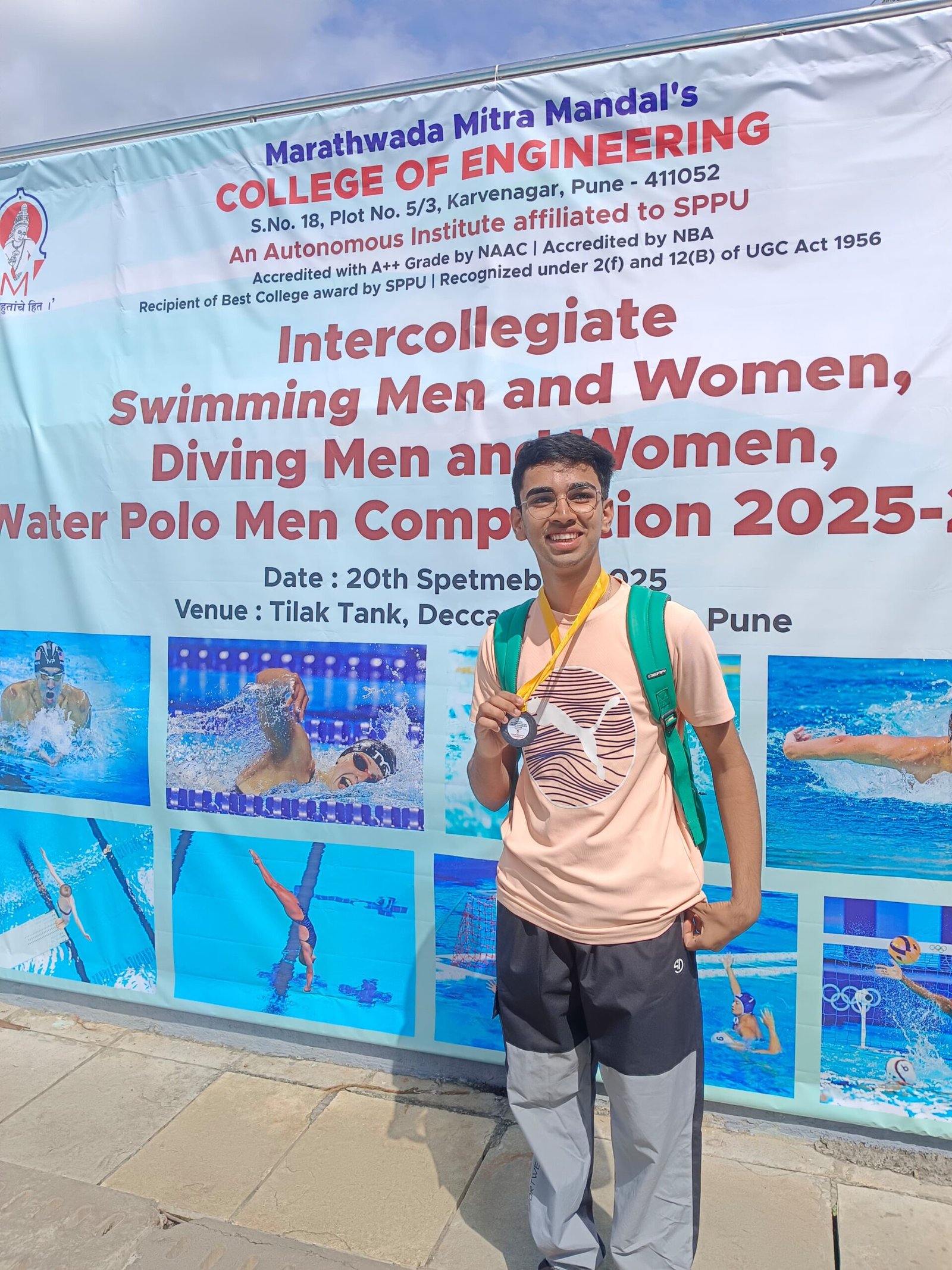 Third Place in Intercollegiate Swimming Men & Women Driving Men & Women , Water polo Men Competition 2025