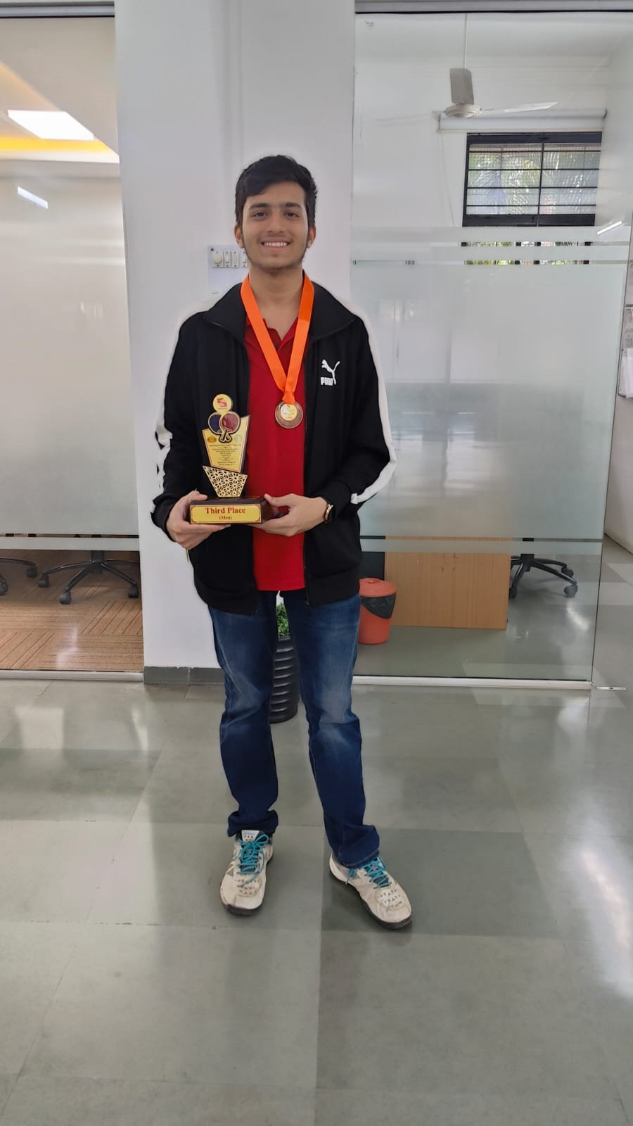 Third Place in Pune City Zone Intercollegiate Table Tennis Men competition held at Savitribai Phule Pune University