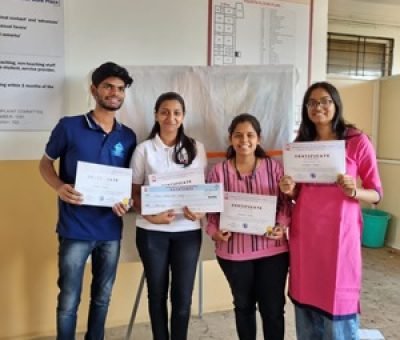 Swarali-MorankarDhanashree-Phadke-Umakant-Shinde-and-Anushka-Phadtare-secured-1st-Rank-in-Hackforge-Hackathon-at-PES-Modern-COE