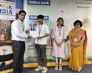 The Times of India, Federal Bank, and Maharashtra Times organized the Speak For India District-Level Competition at MMCOE