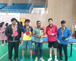 Third Place in Pune City Zone Intertcollegiate Table Tennis Men competition held at Savitribai Phule Pune University.
